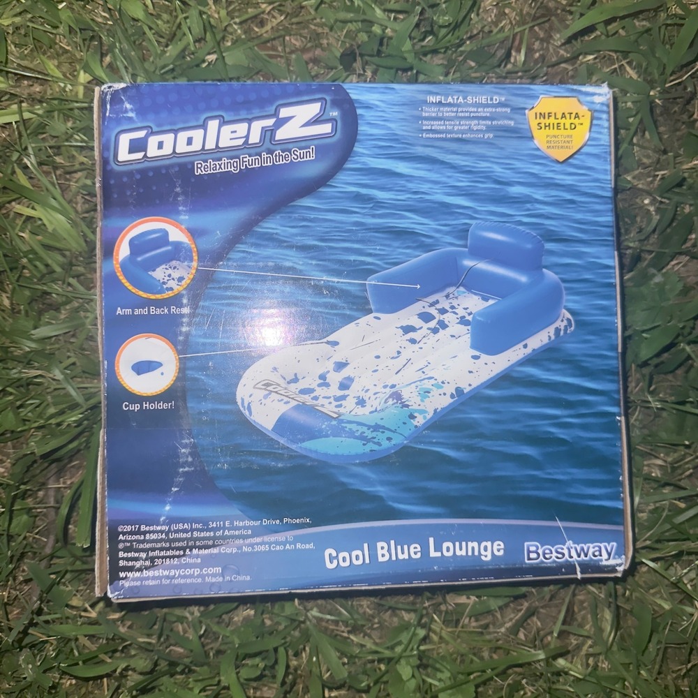 Bestway CoolerZ Cool Blue Lounge Inflatable Pool Float 63.5in x 33in NIB - Picture 2 of 2